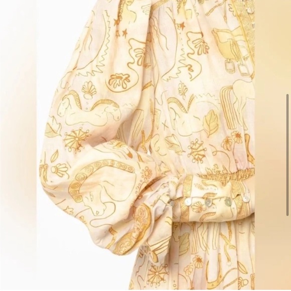 ALEMAIS Orange Solitaire Bell Sleeve Midi Dress size 6 - Picture 4 of 7